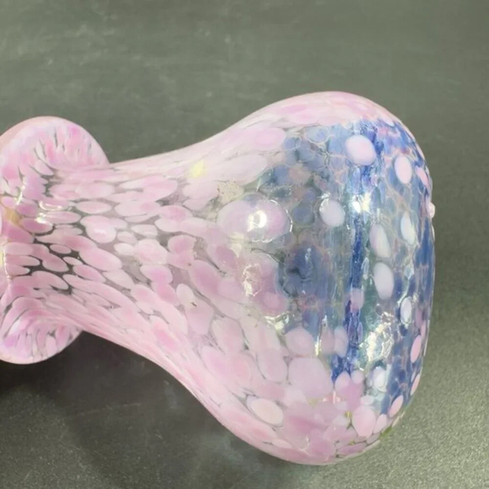 Kosta Boda Sweden‎ Hand Blown Small Mini Vase Vessel Multicolor Speckled Signed